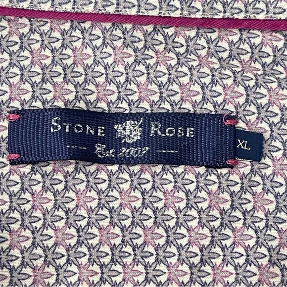 Stone Rose Shirt Mens XL Button Up Subtle Marijuana Leaf Novelty Print - Picture 11 of 12